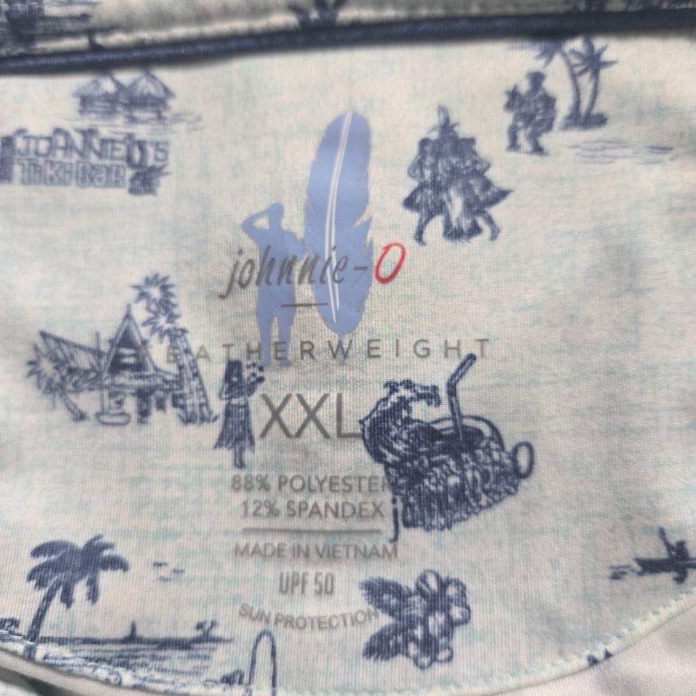 Johnnie-O Featherweight Polo XXL Tiki Bar Print UPF 50 Hammock Bay Golf - Picture 2 of 15
